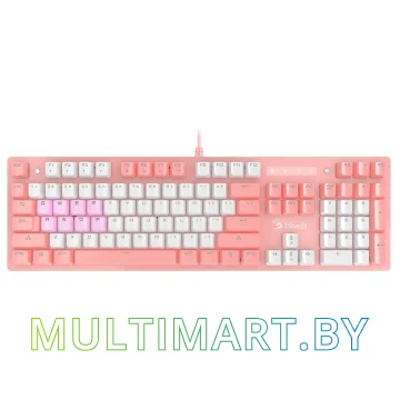 Клавиатура A4Tech Bloody B800 Dual Color (розовый/белый)